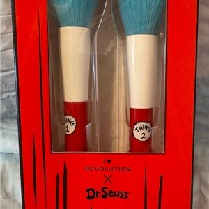 Dr. Seuss Face Brush Set - Thing 1 & Thing 2. By I ❤️ Revolution. Never opened.